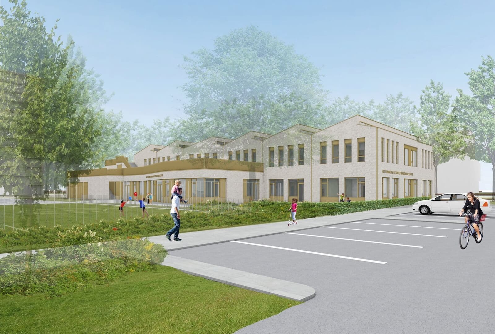 Impressie van het nieuwe schoolgebouw aan de Mercuriusweg